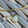 Dubbele armband met hart & parel ā RVS verguld