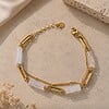 Dubbele armband met Kwarts – RVS 16K verguld