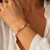 Dubbele armband met Kwarts – RVS 16K verguld