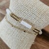 Dubbele armband met Kwarts – RVS 16K verguld
