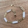Dubbele armband met Kwarts – RVS 16K verguld