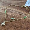 Dubbele Armband RVS 16K Goud Verguld – Groen & Hartje
