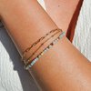 Dubbele RVS armband met Amazoniet – 16K goud verguld