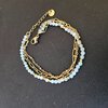 Dubbele RVS armband met Amazoniet – 16K goud verguld