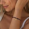 Elegante armband met zwarte Agaat & hartje – RVS 16K verguld