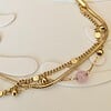 Elegante meerlaagse armband met kwarts – RVS verguld