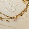 Elegante meerlaagse armband met kwarts – RVS verguld