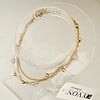 Elegante meerlaagse armband met kwarts – RVS verguld