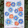 Flowers A5 Print, Kleurrijke Bloemen Illustratie