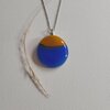 Gouden Zonsondergang- RVS ketting met uniek glas hanger