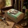 Handgedecoreerde bamboe sieradendoos ‘Meow Around The World’