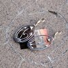 Handgemaakte paddenstoelenoorbellen met transparant glas en zilverkleurig koper