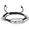 Herenarmband met zwarte leren veter, waxkoord, transparante schijfkralen. Handgeknoopte armband, boho style, zwarte polsband Ibiza, festival