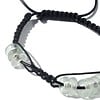 Herenarmband met zwarte leren veter, waxkoord, transparante schijfkralen. Handgeknoopte armband, boho style, zwarte polsband Ibiza, festival
