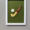 Hockey fun - unieke handgemaakte wanddecoratie van wol