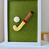 Hockey fun - unieke handgemaakte wanddecoratie van wol