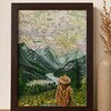 Into the Mountains – origineel kunstwerk op kaart van de Rocky Mountains