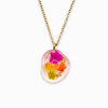 Ketting met Kiezelvormige Hanger Gevuld met Echte Bloem uit Den Haag (Fleur de Soleil)