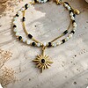 Luxe Dubbele Armband – 16K Goud Verguld RVS met Zwarte Steen & Zonhanger