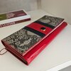 Luxe Peterson damesportemonnee van echt leer – rood & slangenprint