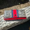 Luxe Peterson damesportemonnee van echt leer – rood & slangenprint