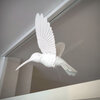 Magnetic hummingbird window art - White