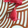 Magnetic Koi fish window art - Dark red