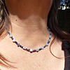 Ocean: ketting met ruwe Aquamarijn en Lapis Lazuli