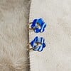 Oorbellen | Blue Huggie Flower