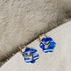 Oorbellen | Blue Huggie Flower