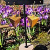 Oorbellen “Golden Earth” – driehoekige Miyuki oorbellen met verguld zilver, 5 cm