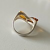 Prachtige zilveren ring met tweekleurige Baltische Amber – 925 zilver