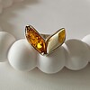 Prachtige zilveren ring met tweekleurige Baltische Amber – 925 zilver