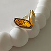 Prachtige zilveren ring met tweekleurige Baltische Amber – 925 zilver