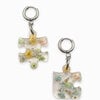 Puzzelstukjes Oorbellen met Pastelkleurige Bloemen (Eternal Spring)