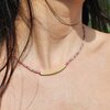 Rhodoniet Ketting – RVS Verguld met 16K Goud
