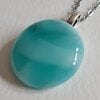 RVS ketting met uniek "Cayo Sombrero Herinneringen" glas hanger