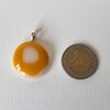 RVS ketting met uniek "Gele Golf" glas hanger