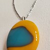 RVS ketting met uniek "Zomerse Bries" glas hanger