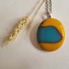 RVS ketting met uniek "Zomerse Bries" glas hanger