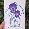 Set van 4 Art Nouveau Bloemen Kaarten