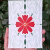 Set van 4 Art Nouveau Bloemen Kaarten