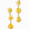 Statement Oorbellen met 3 Stenen Gevuld Echte Bloemen uit Amsterdam (Limoncello Romance)