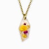 Subtiele Ketting met Facet Hanger Gevuld met Echt Gipskruid uit Den Haag (Fleur de Soleil)