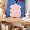 tufted wanddecoratie - Roze Anjer in een vaas