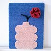 tufted wanddecoratie - Roze Anjer in een vaas