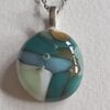 Turkooisstenen - RVS ketting met uniek glas hanger
