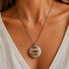 Zandglans - RVS ketting met uniek glas hanger