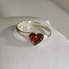 Zilveren ring 925 met Baltische amber – hartvormig