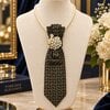 Statement stropdas ketting dames – handgemaakt sieraad upcycled tie necklace